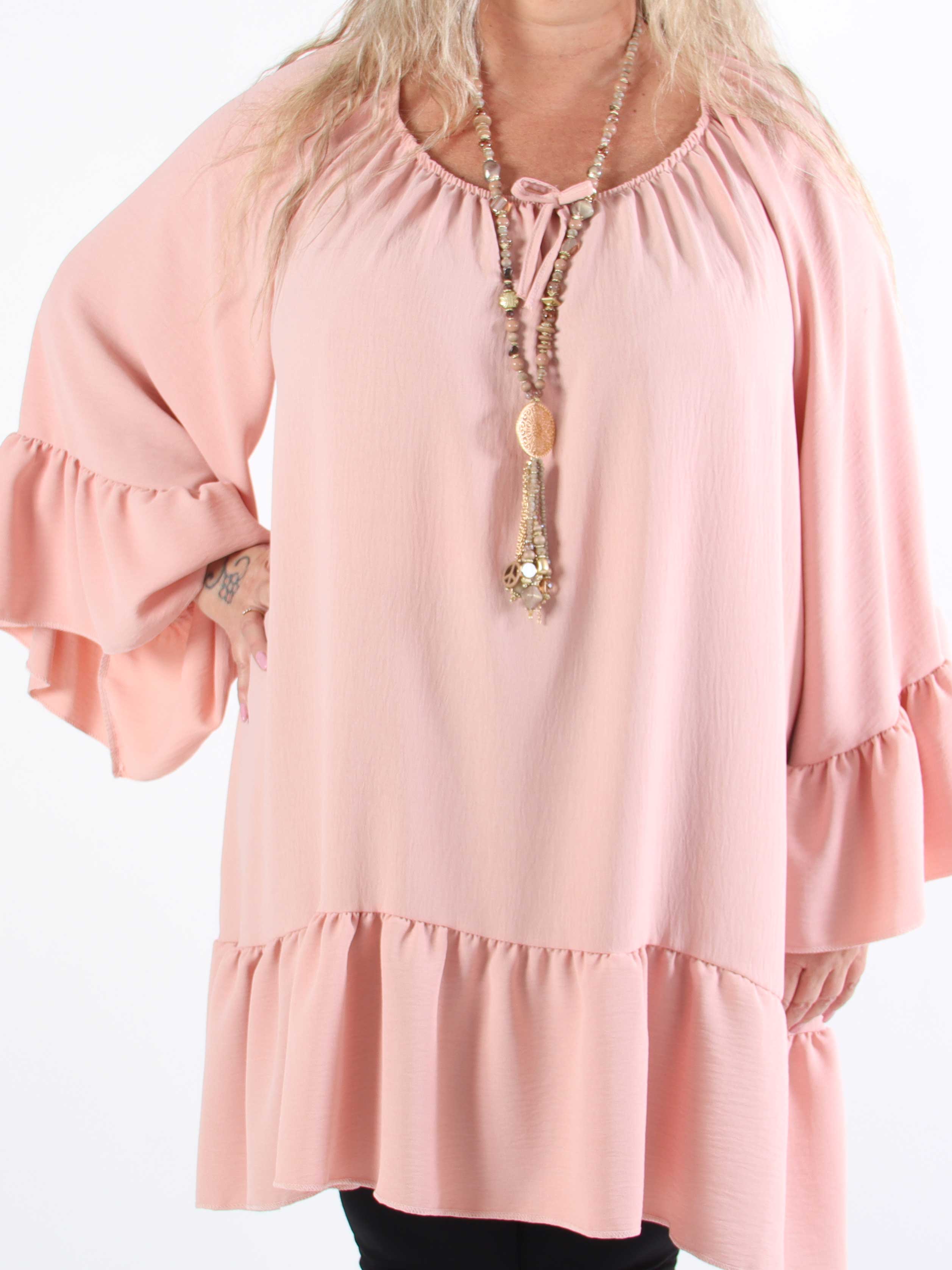 Alicia - Plus size Tunikakjole med elastik udskæring